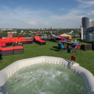 luxury penthouse terrace jacuzzi panoramic city view