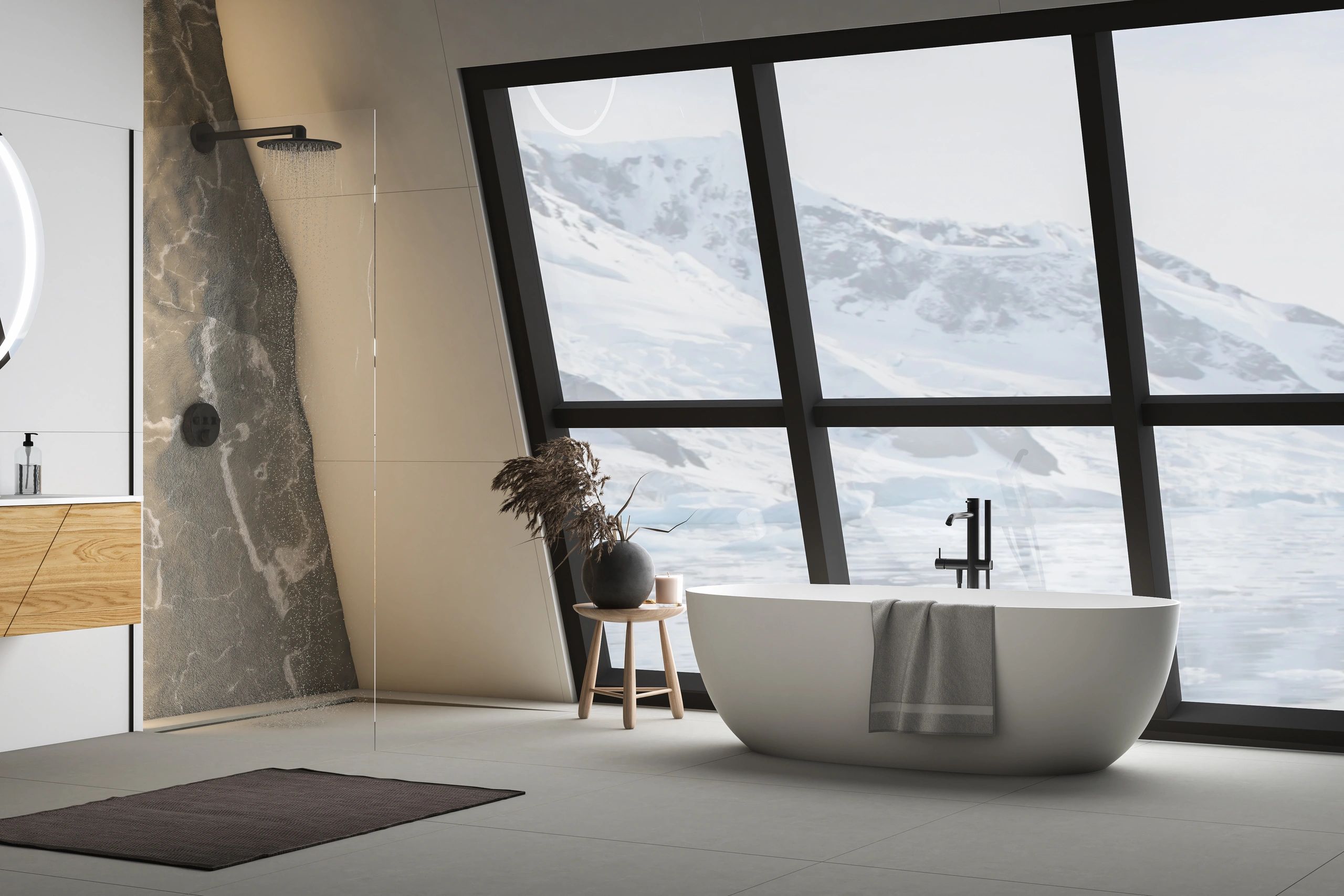 luxury apartment mountain view modern furniture